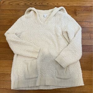 J. Jill Ivory Textured Chunky Knit Pullover Sweater